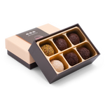 Box of 6 pre assorted brigadeiros (Pistachio, coconut, milk chocolate, dark chocolate)